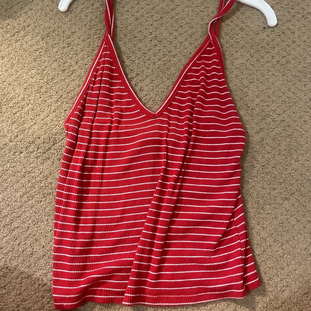 brandy melville red and white tank